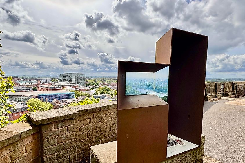 The view over Nottingham from the castle terrace
