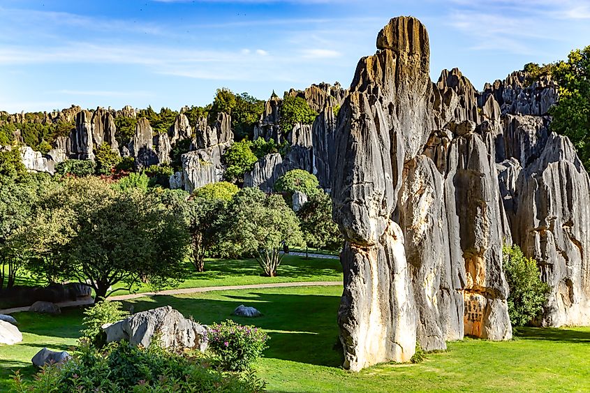 The Shilin Stone Forest, located near Kunming in Yunnan Province, China.