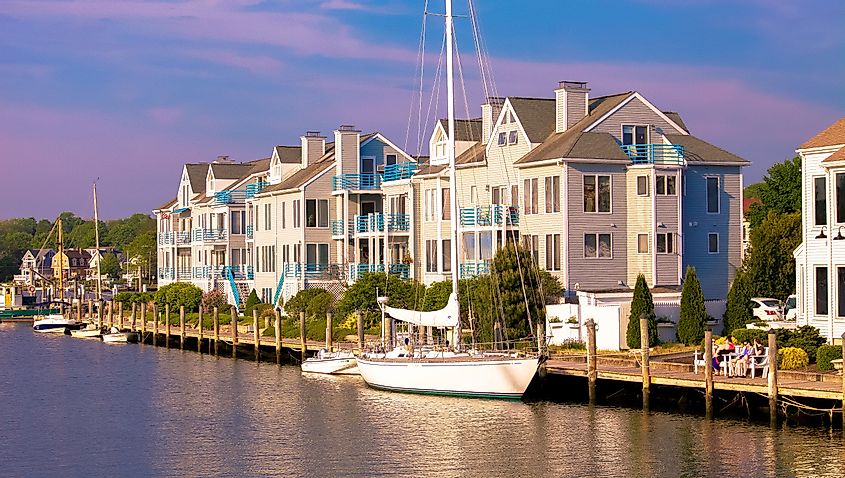 Waterfront houses in Mystic