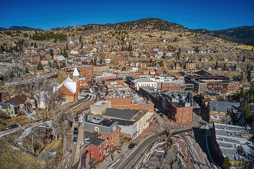Aerial view of Central City, Colorado