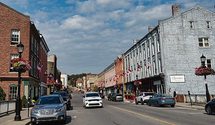 Downtown street in Port Hope, Ontario.