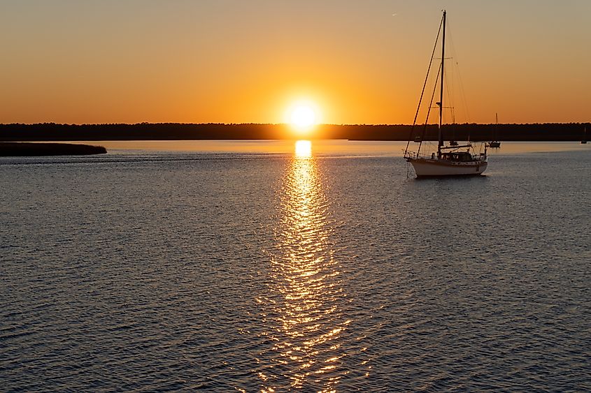 A sunset on the St. Marys River.