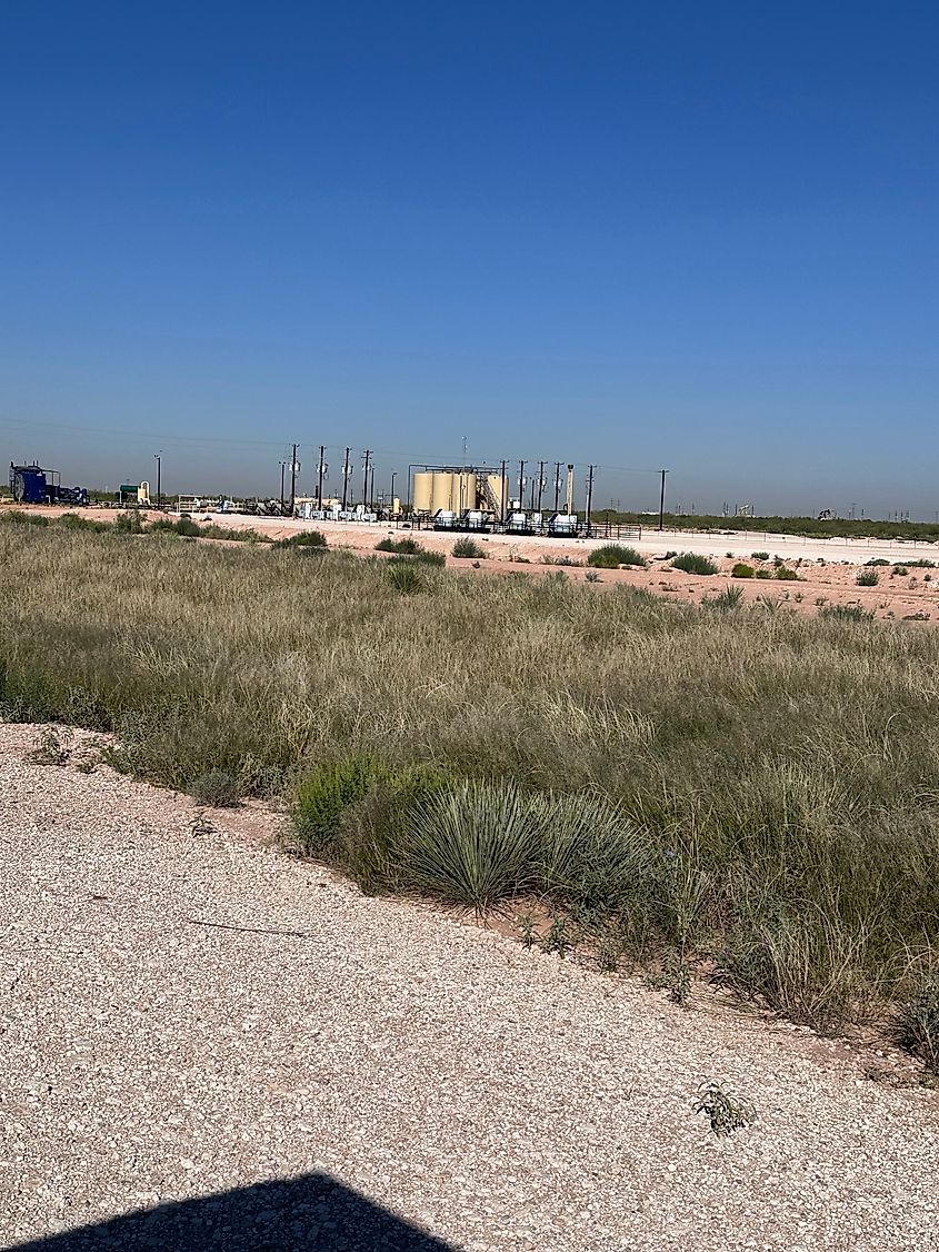 West Texas oilfield site near Stanton, Texas.