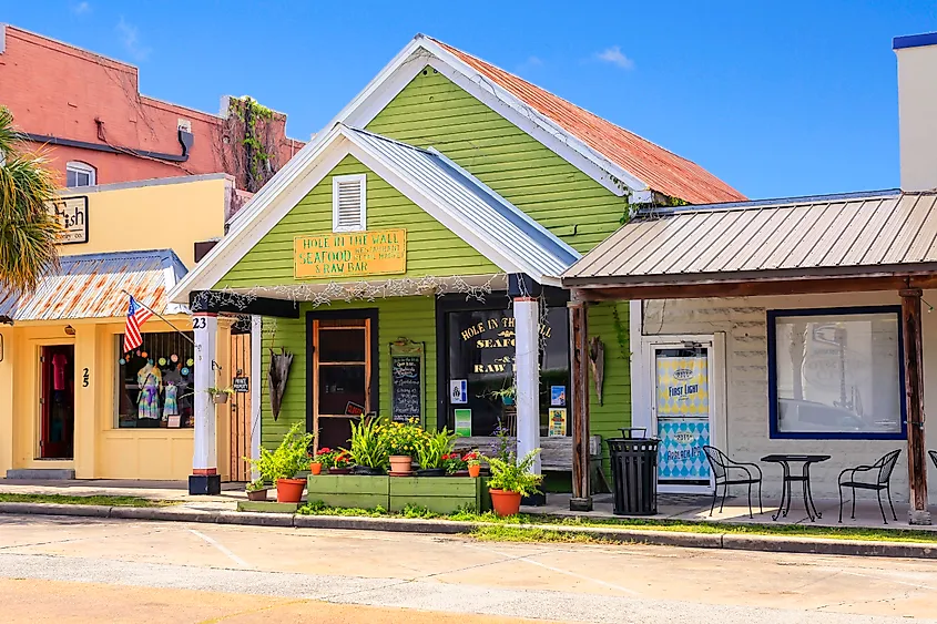 Street view in Apalachicola, Florida.