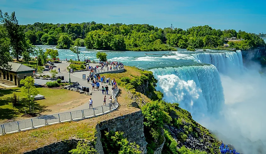 Walkways to Niagara falls in New York.