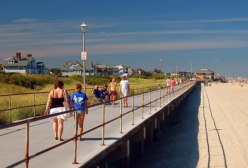 Boardwalk by the sea in Spring Lake, New Jersey.