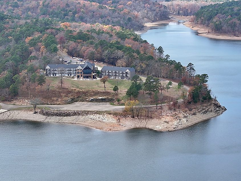 Beaver's Bend State Park Lodge on Broken Bow Lake in Hochatown, Oklahoma.