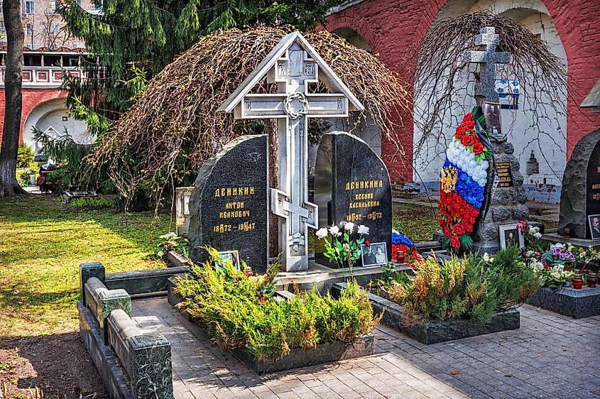 Grave of Anton Denikin. Image by Baturina Yuliya via Shutterstock