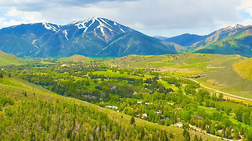 Aerial view of Ketchum, Idaho