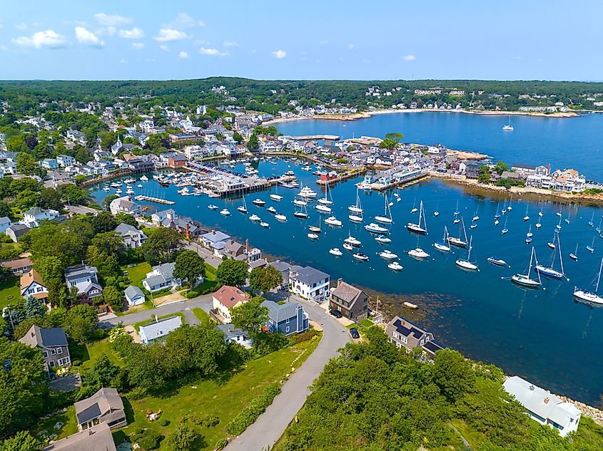 Aerial view of Rockport, Massachusetts.