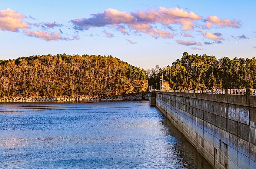 A view of the Norfork Dam and Lake