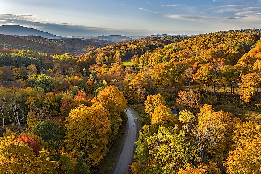 Autumn in New England near Windsor, Vermont.