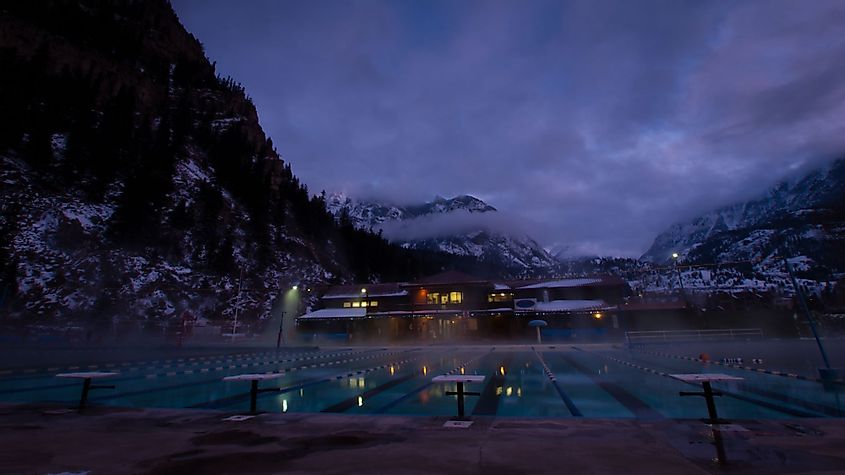 Ouray Hot Spring Pool in winter
