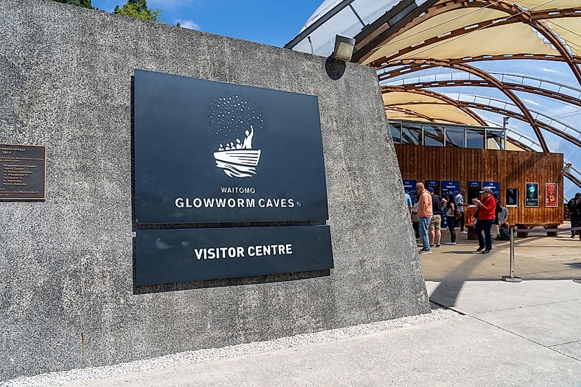Waitomo Glowworm Caves Visitor Centre on the North Island, New Zealand.