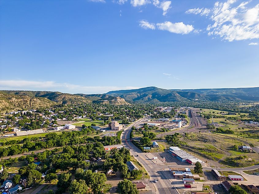 Aerial view of Raton, New Mexico.