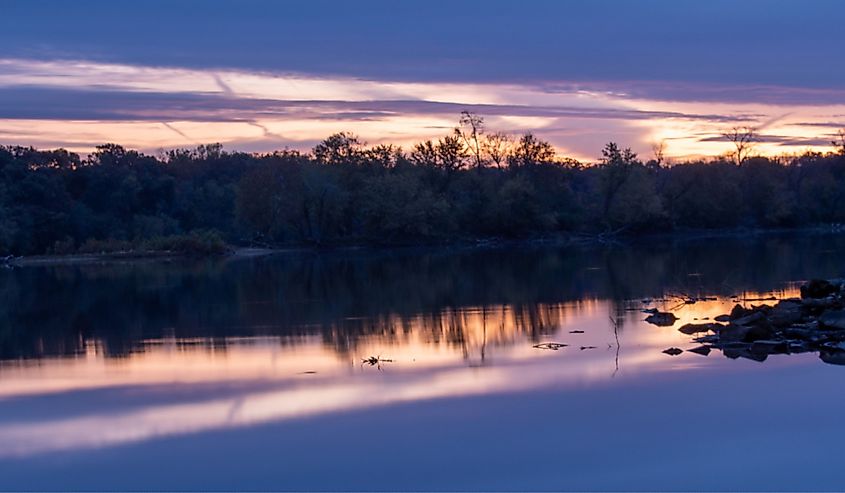 Algonkian Regional Park in Sterling during an autumn sunrise