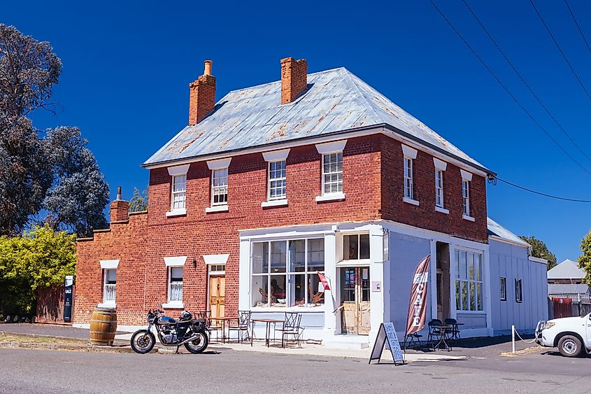 The rural historic town of Bothwell on a warm summer's day in Tasmania, Australia.