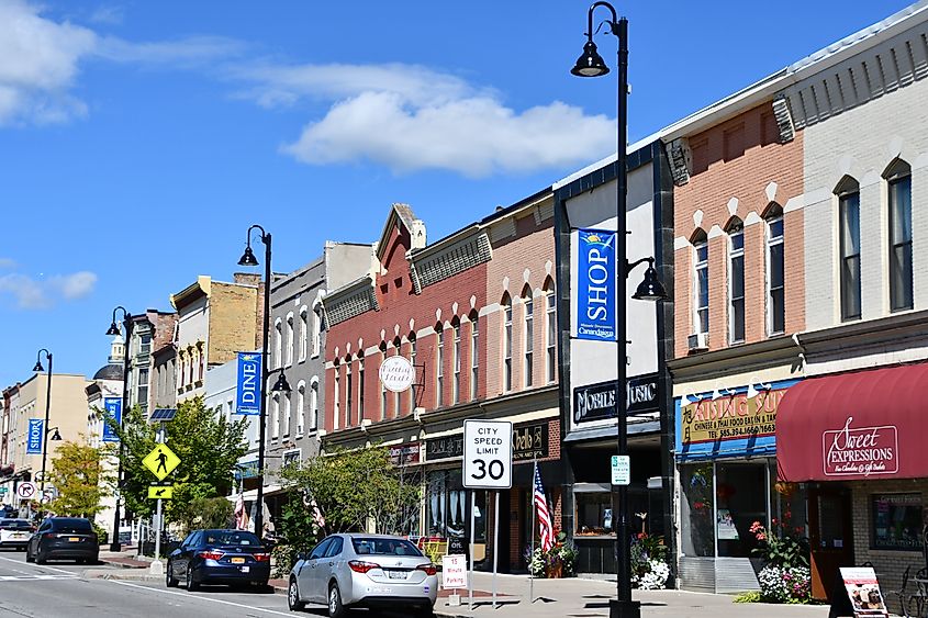 Main Street in downtown Canandaigua, New York.