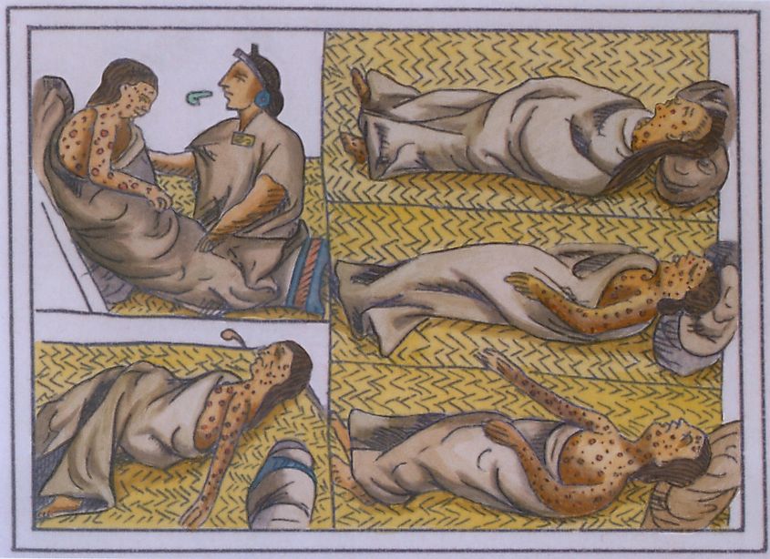 Smallpox was introduced into Mexico by the Spanish expedition of Panfilo de Narvaez and raged through the Aztec capital Tenochtitlan in late 1520