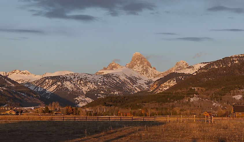 Grand Teton at sunset, Driggs, Idaho.