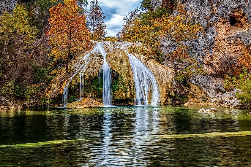 Fall colors at Turner Falls Park, Oklahoma.