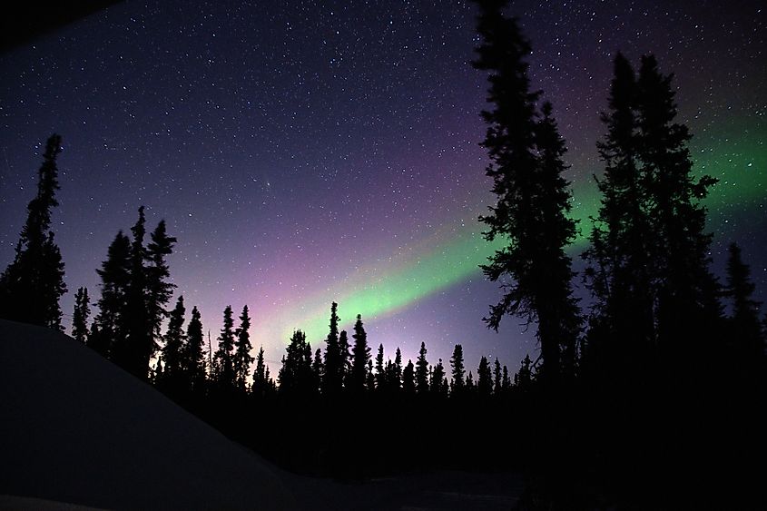 Aurora Borealis in North Star Borough of Fairbanks, Alaska - Harding Lake, Salcha, AK
