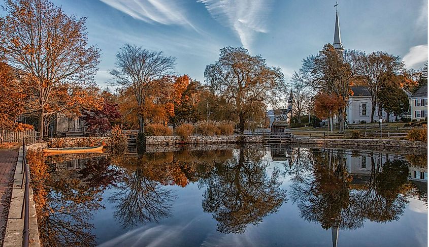 Waterfront view of Sandwich, Massachusetts, via https://www.sandwichmass.org/
