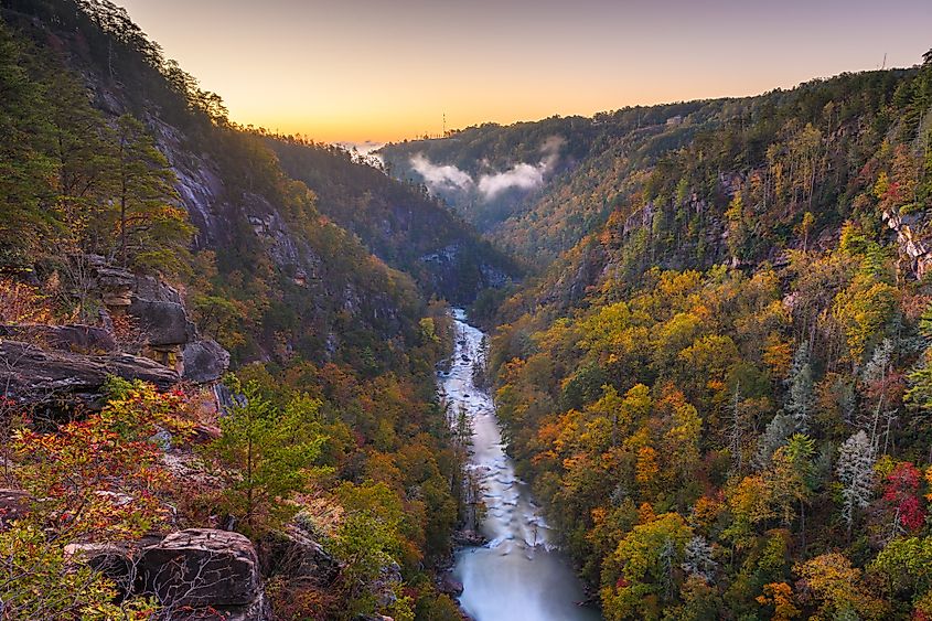 Scenic Tallulah Falls in Georgia.