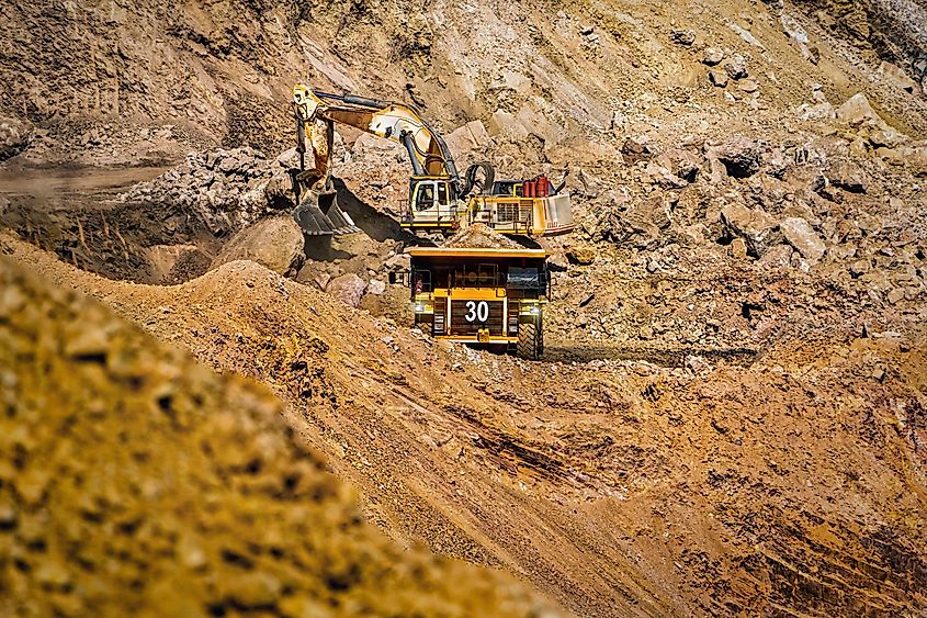 An open pit diamond mine in Botswana.