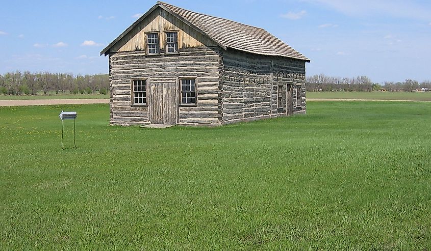 Walhalla Trading Post. Small log cabin.