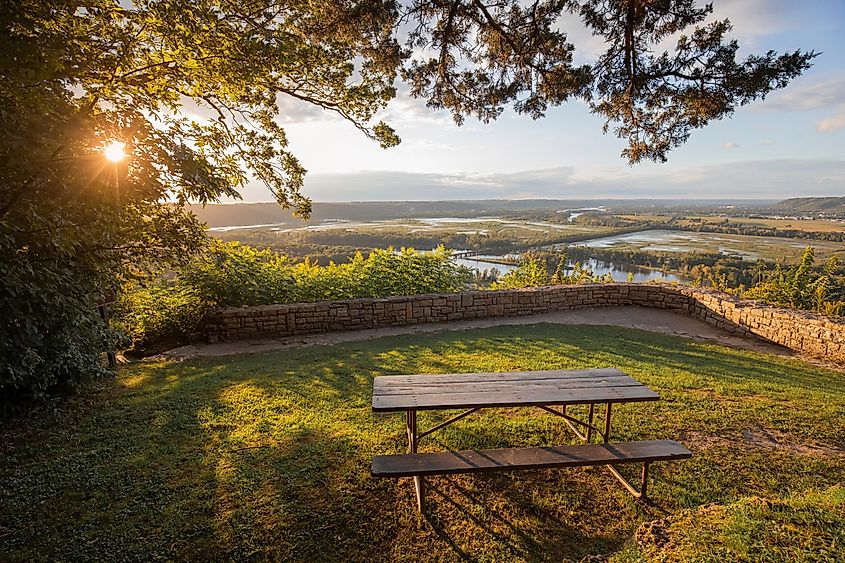 View of the Mississippi River from Wyalusing. 