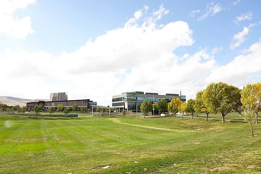 skyline of Prescott Valley civic center