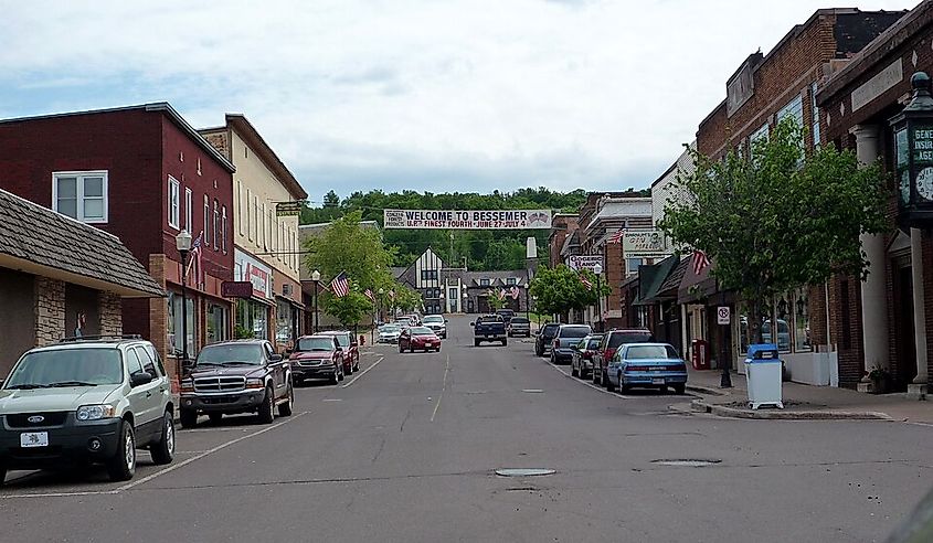 Downtown Bessemer, Michigan, USA.