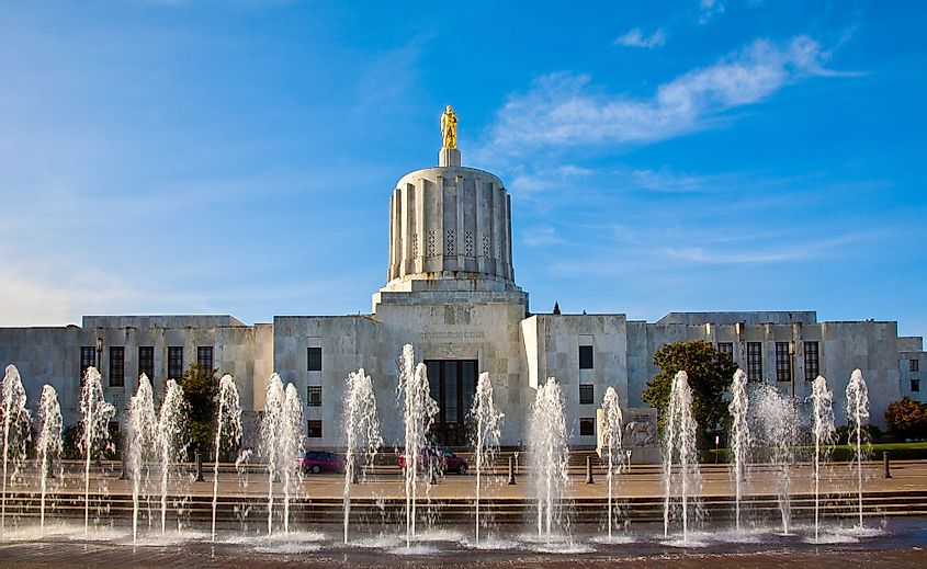 The Oregon State Capitol Building in Salem, Oregon