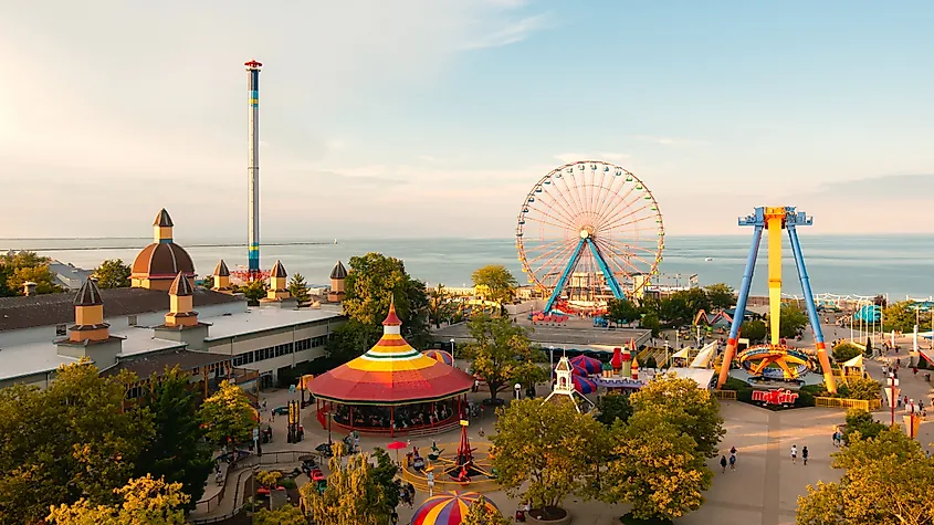 View from the Sky Ride at Cedar Point in Sandusky, Ohio.