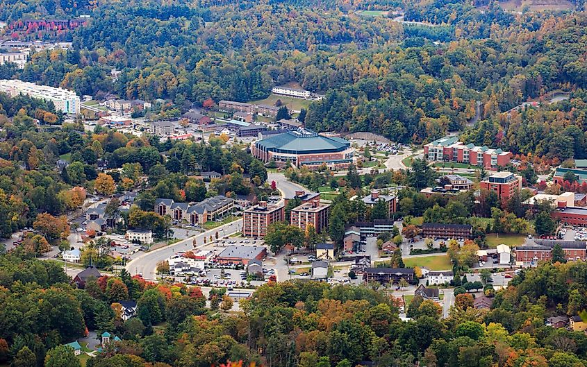 Autumn view of Boone, North Carolina