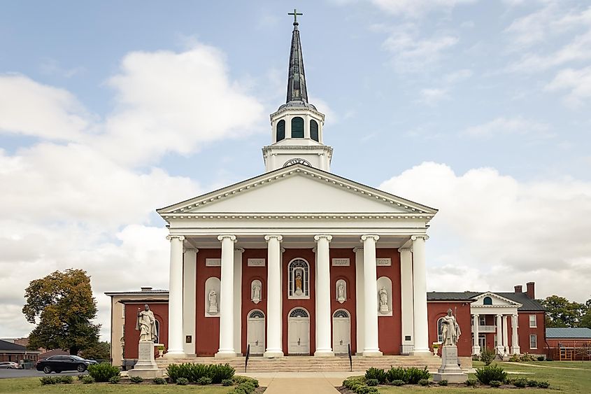Catholic Church building in Bardstown, Kentucky. 