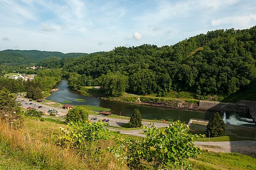 The Sutton Dam area in Sutton, West Virginia.