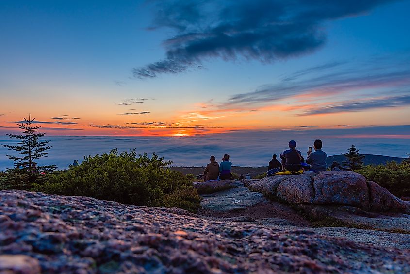 View of the Acadia National Park from the Cadillac Mountain