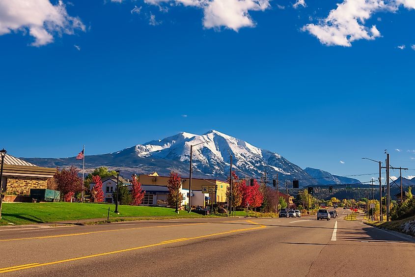 Mount Sopris forming the gorgeous backdrop in Carbondale, Colorado