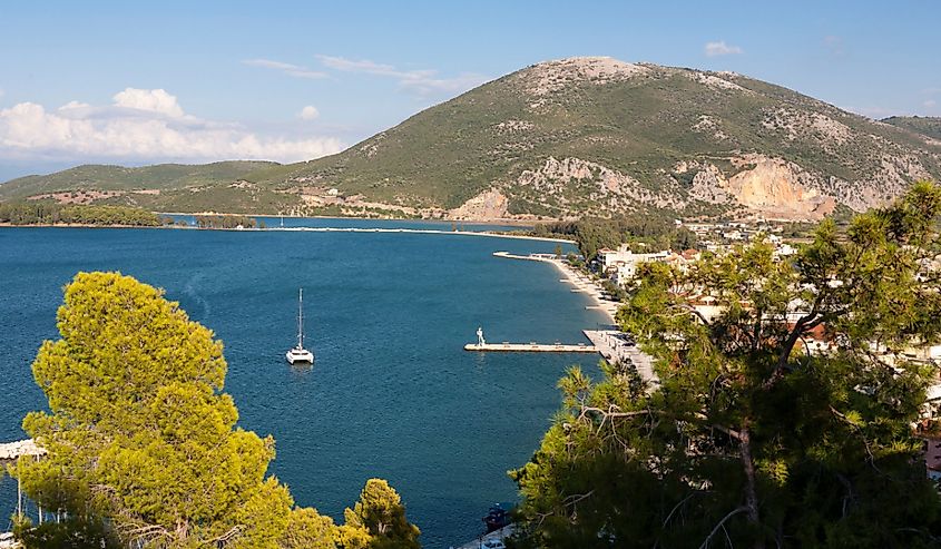 View from the Venetian fortress over Vonitsa, Ambracian Gulf, Greece