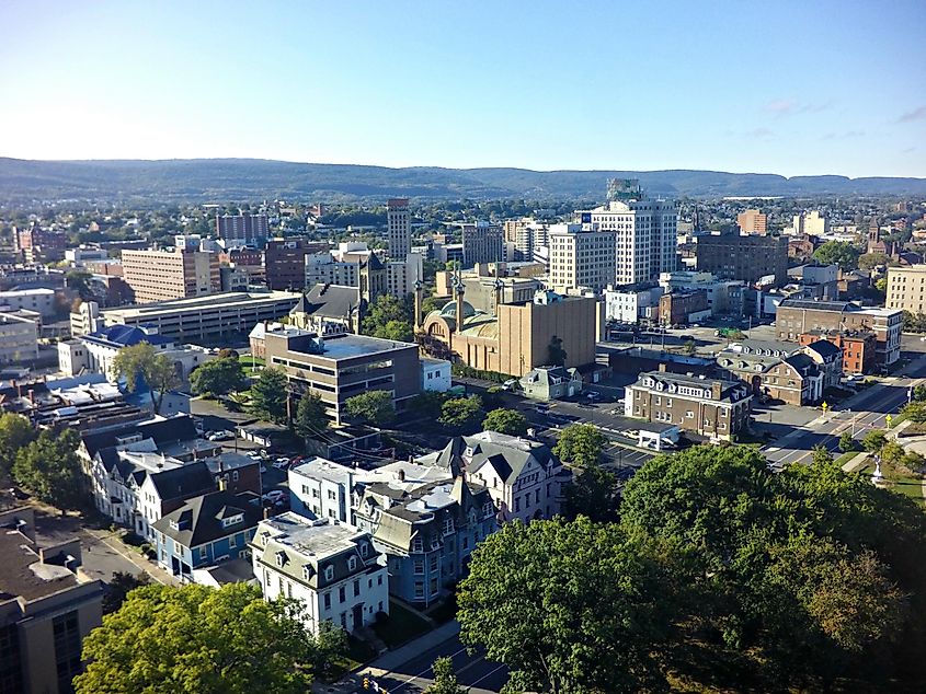 Aerial view of Wilkes-Barre, Pennsylvania