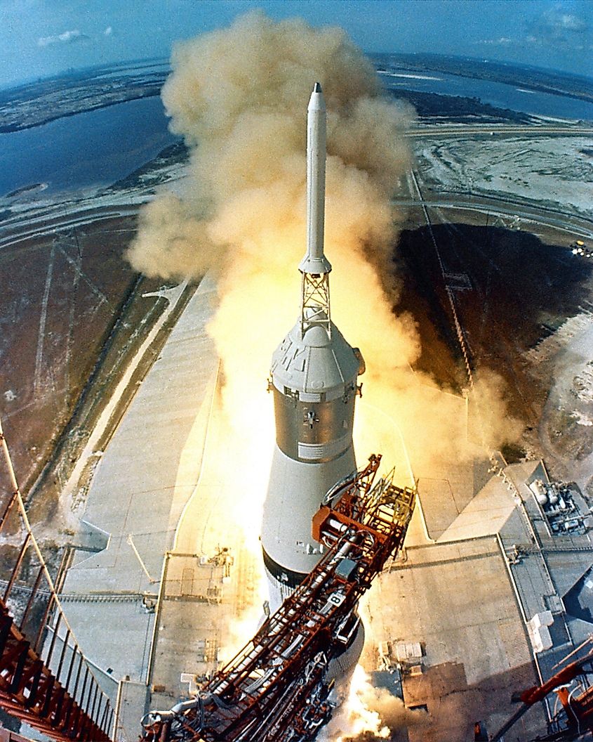 The liftoff of Apollo 11.