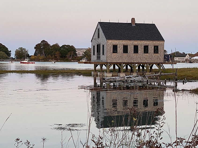 The Cape Porpoise Fishing Shack in Kennebunkport, Maine.