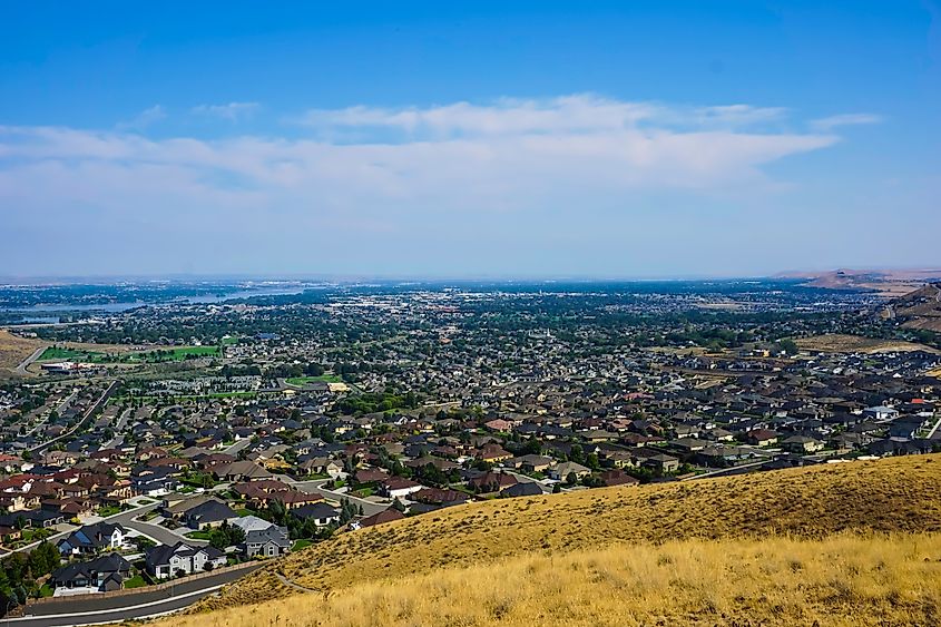 Aerial view of Kennewick in Washington.