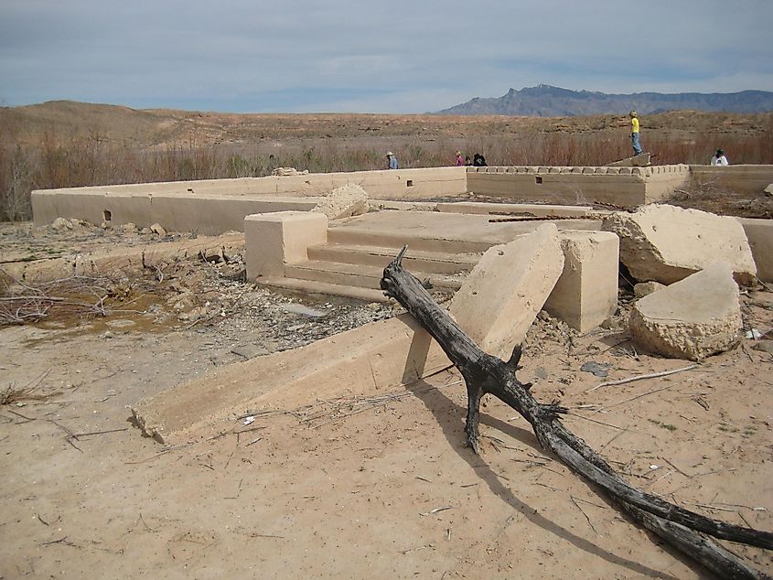 The ruins of the ghost town of St. Thomas, Nevada.