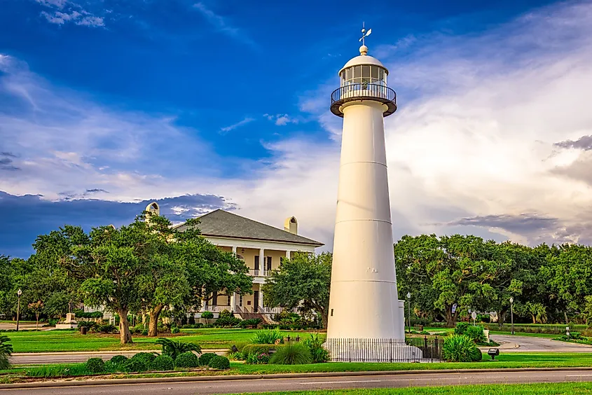 Biloxi Lighthouse at Biloxi, Mississippi.