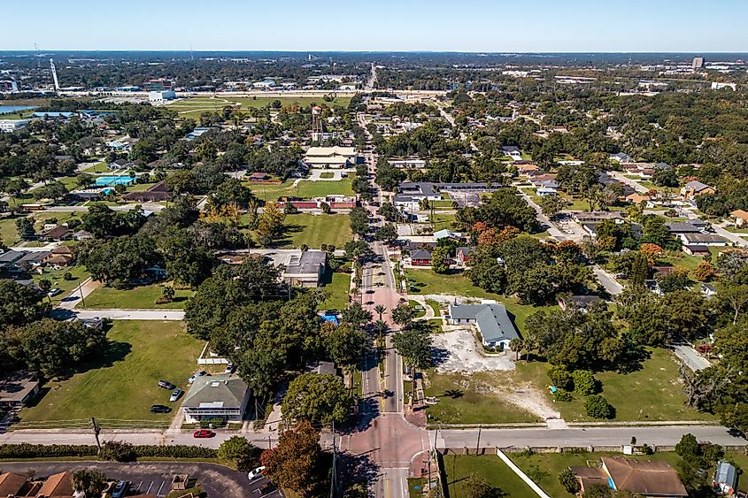 Aerial photograph of Eatonville, Florida.