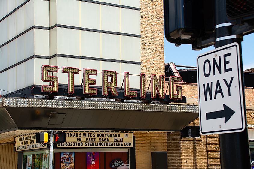 View of the Sterling Theater in Sterling, Illinois.
