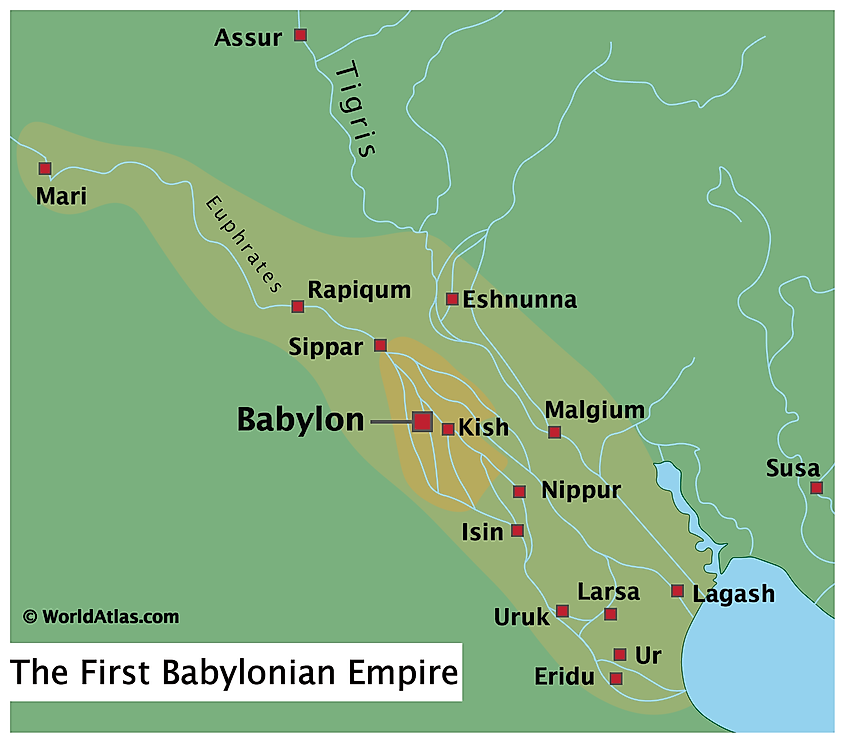Map of first Babylonian empire